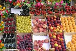 fruit stand, vegetable stand, sale